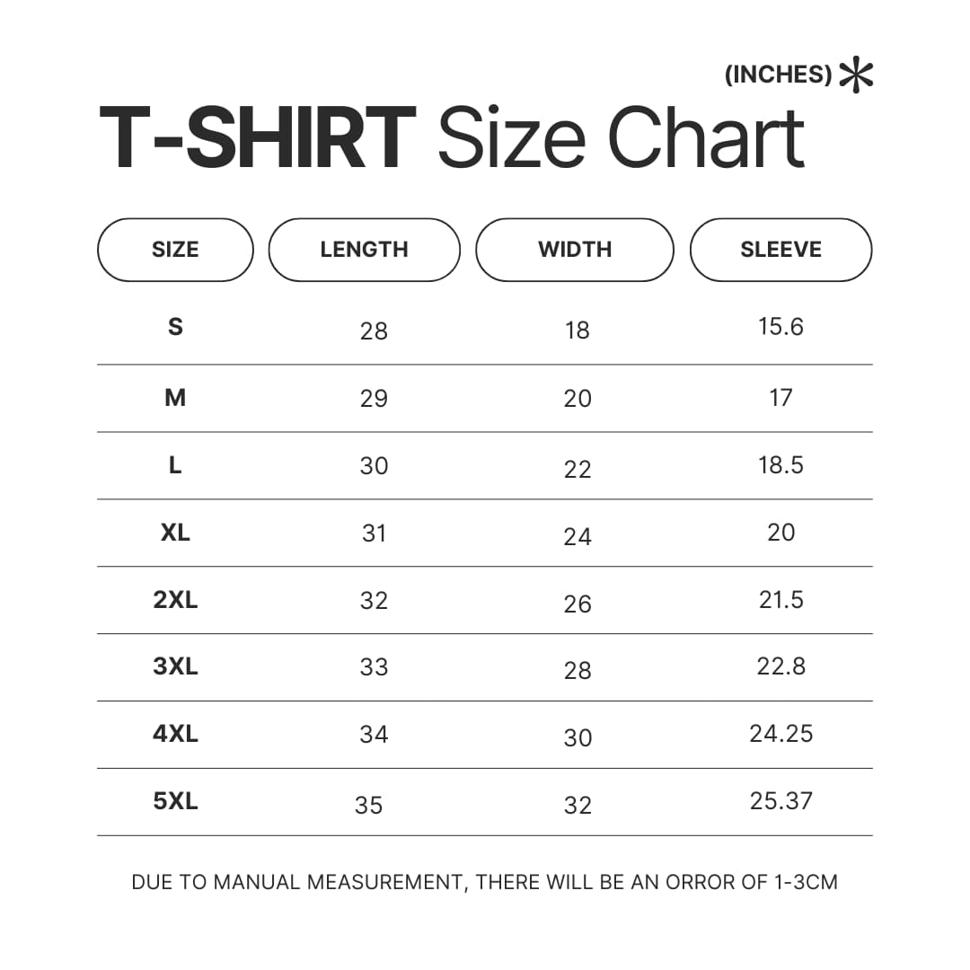 T shirt Size Chart - Westside Gunn Store